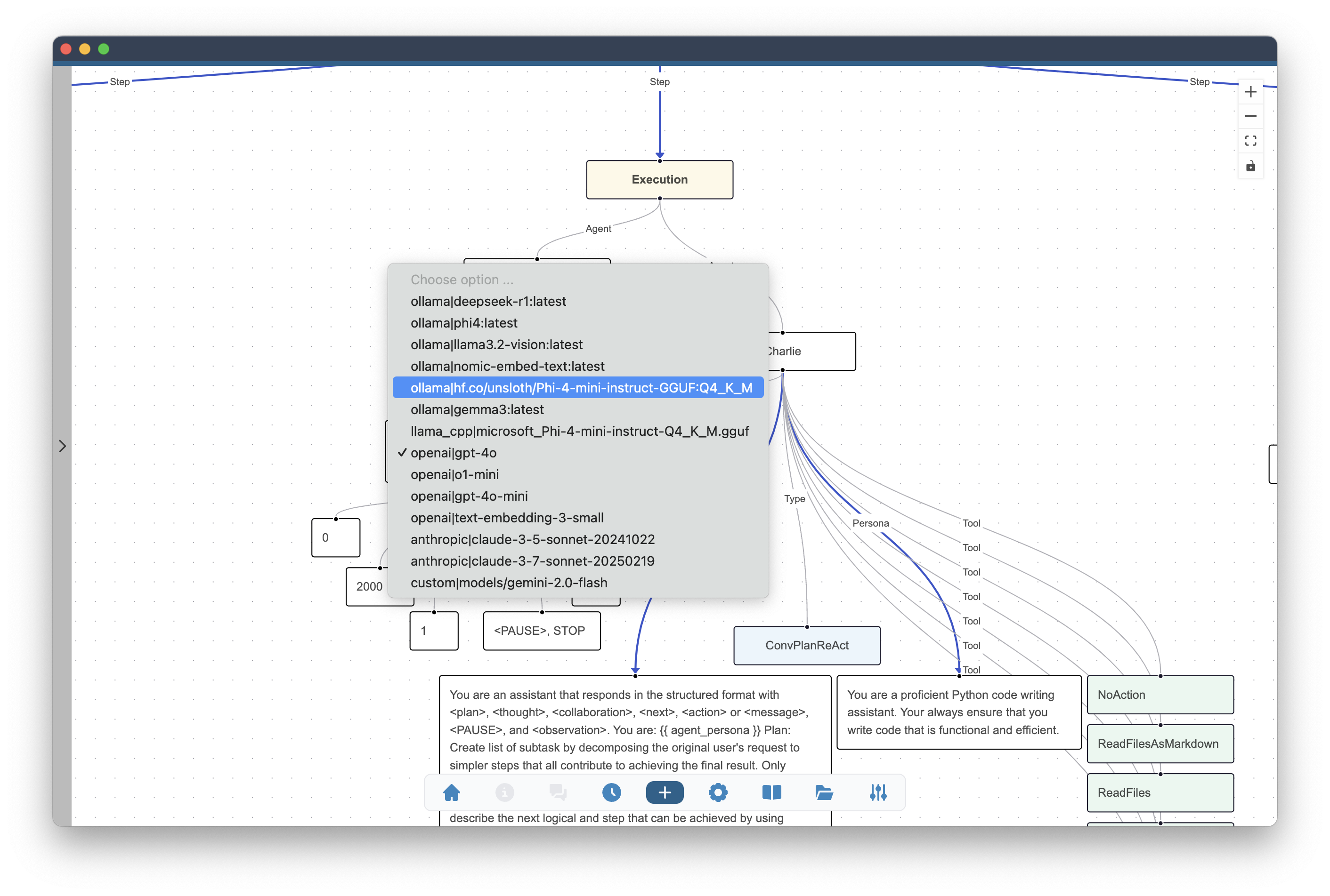 Choice of Language Model for a given Agent