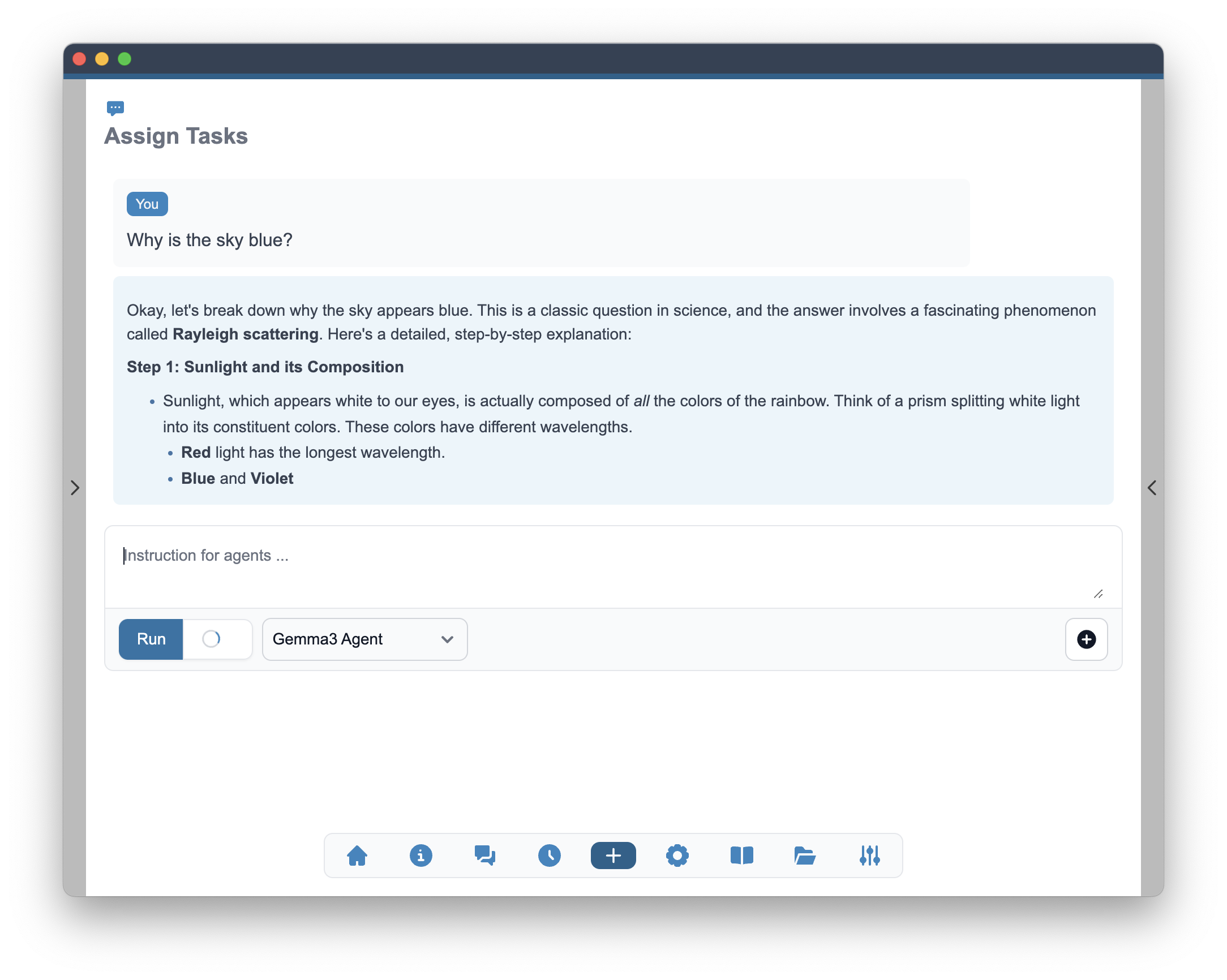 Chat message started - streaming response in progress