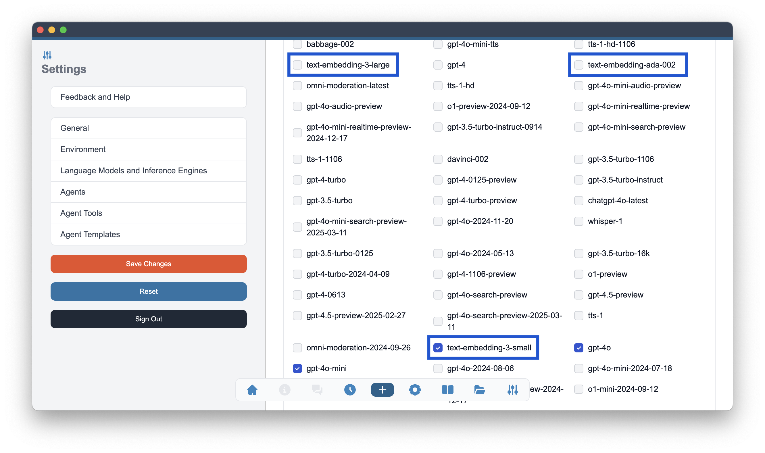 Enabling embedding model in OpenAI
