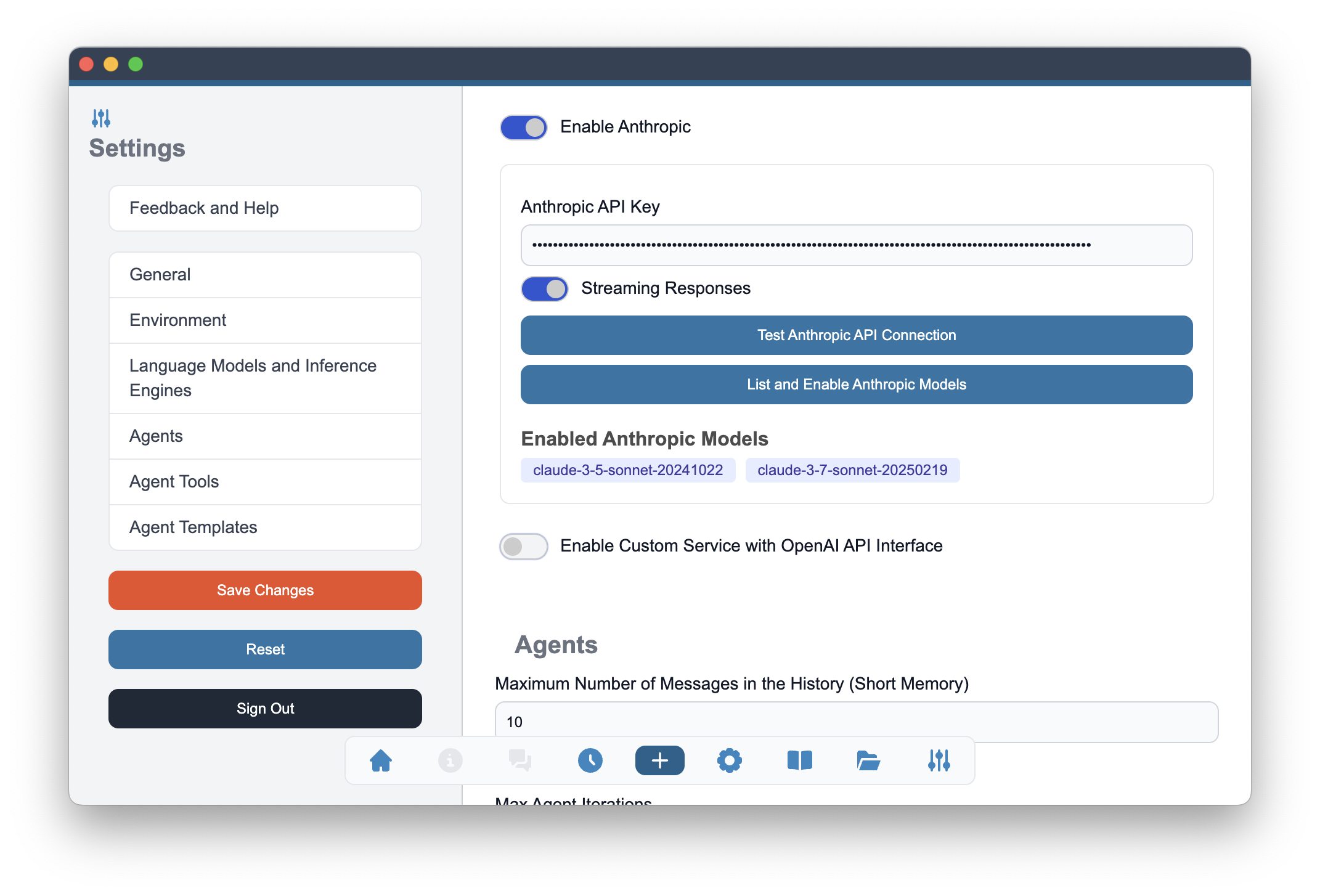 Enable Anthropic as a Language Model Provider