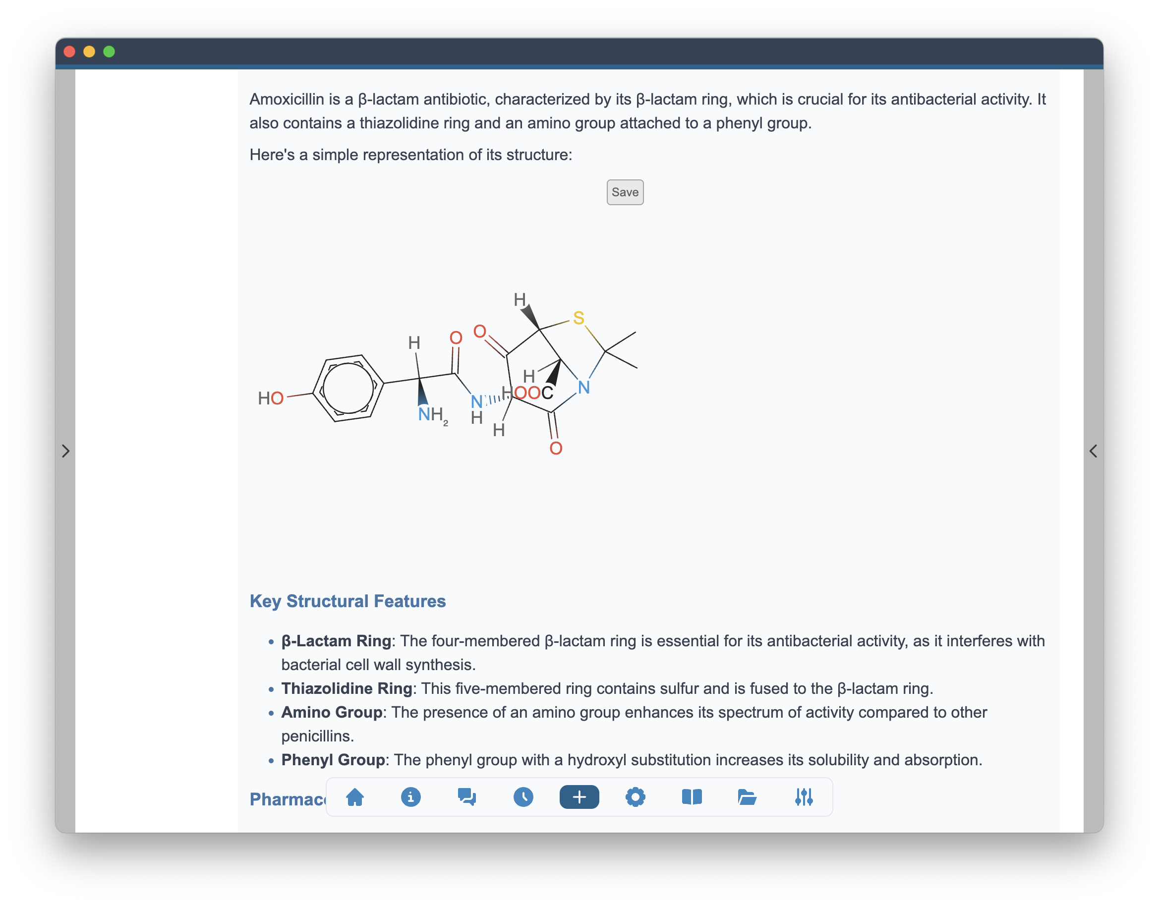 Molecular structure visualized in the Agent response